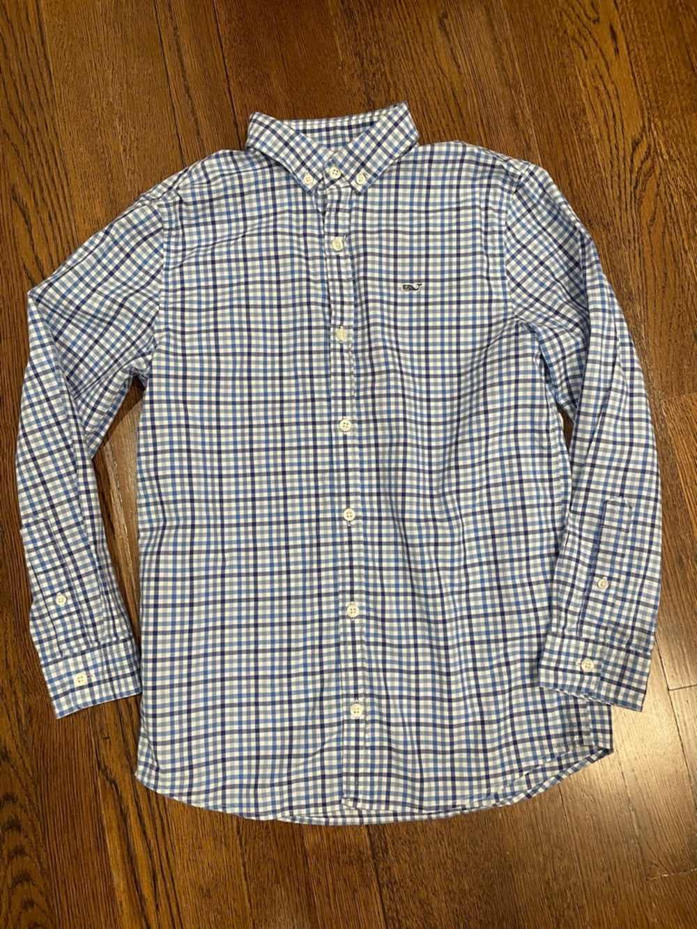 Vineyard Vines Blue and White Checked Button-Down Shirt
